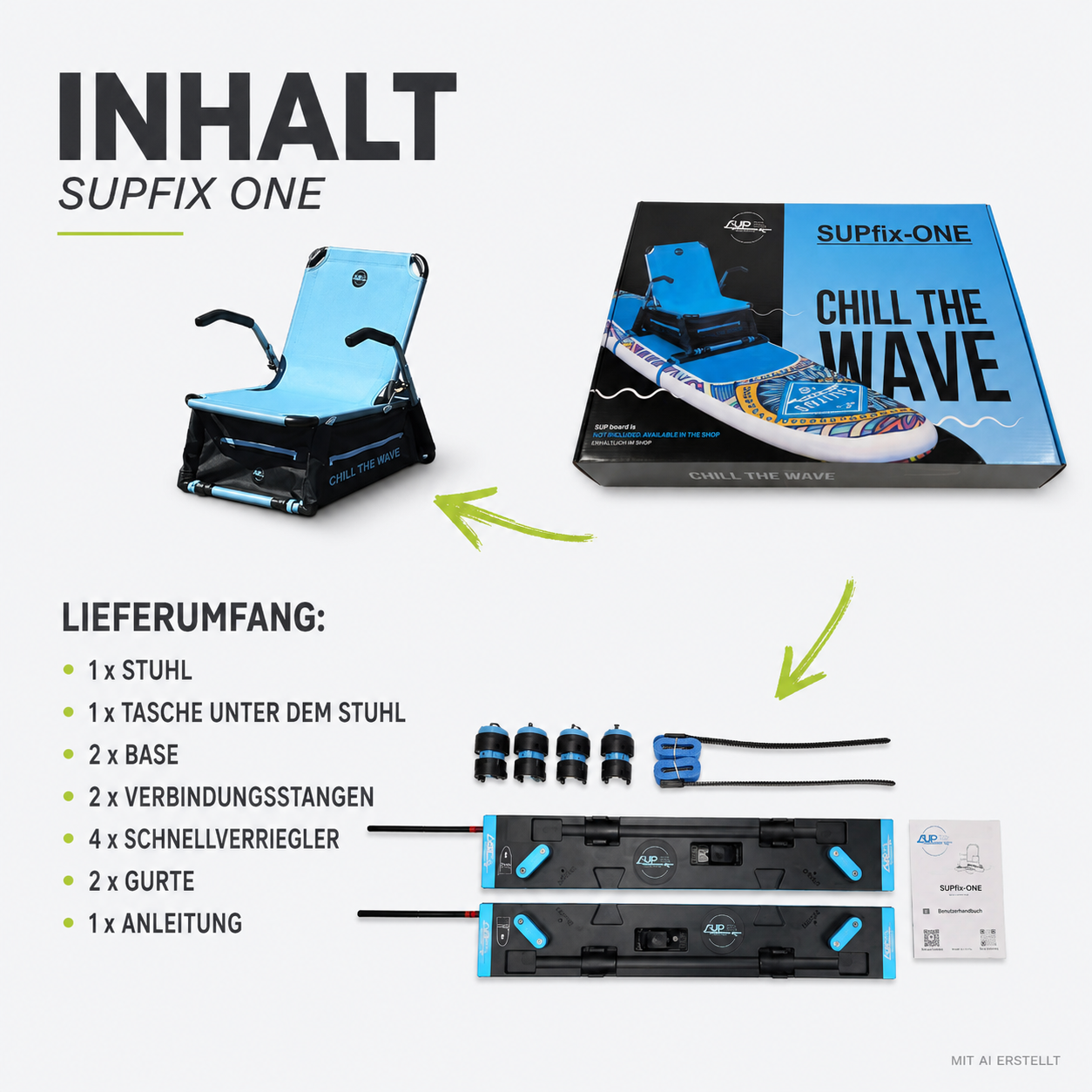 SUPFIX FISH-HUNTER Anglerboard – stable fishing SUP with seating system