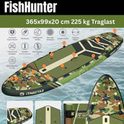 SUPFIX FISH-HUNTER Anglerboard: tabla de SUP de pesca estable con sistema de asiento