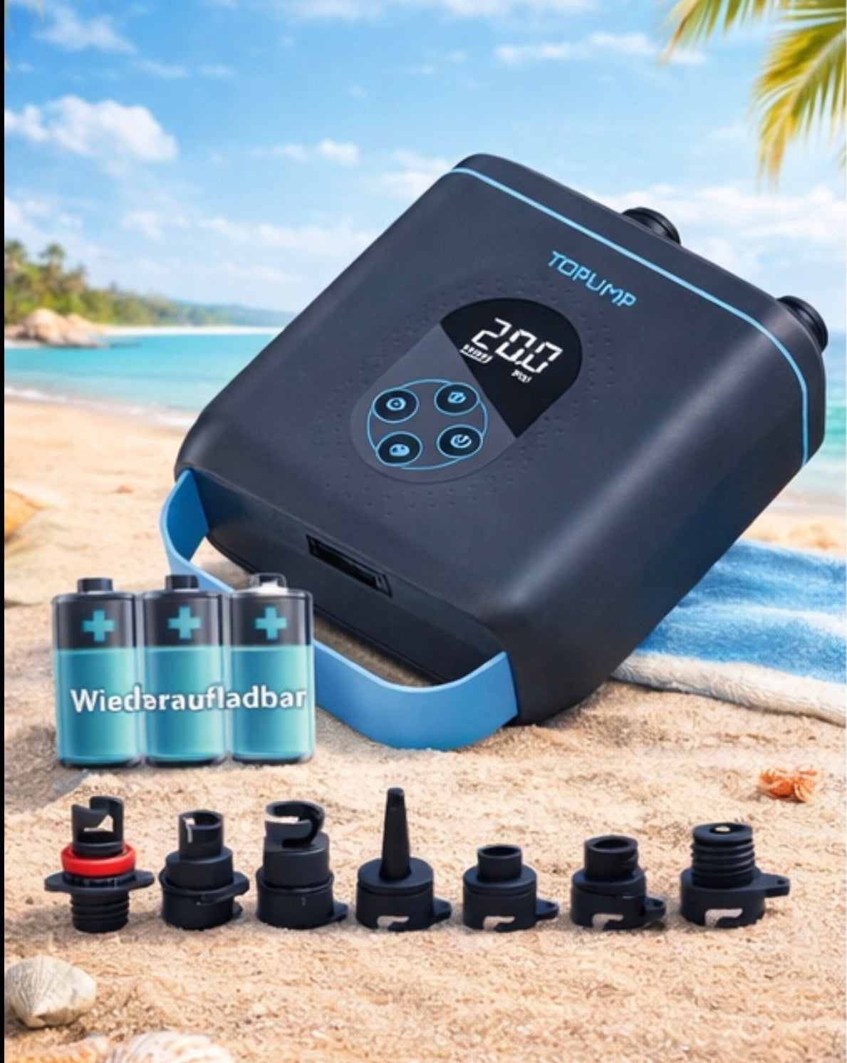 SUPfix Air PUMP 20PSI SUP Board Pumpe Elektrische 4000 mAh 11 V für 3 Boards / 6 min pro Board