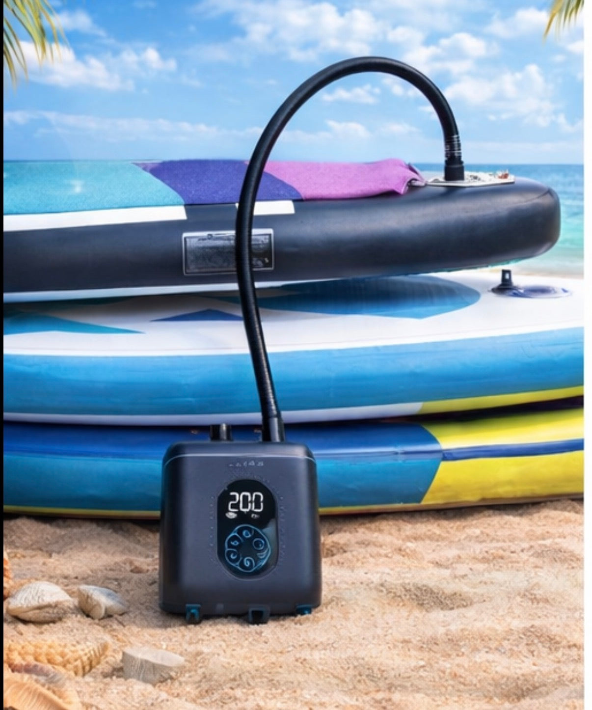 SUPfix Air PUMP 20PSI SUP Board Pumpe Elektrische 4000 mAh 11 V für 3 Boards / 6 min pro Board